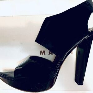 Amazing Marni Vintage Stylish Black Patent Genuine Leather heels shoes Sz40 9-10